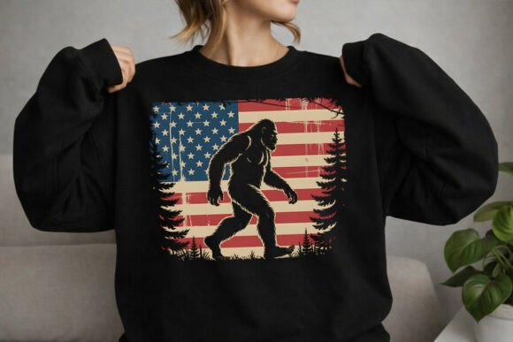 Bigfoot American Flag PNG: A Patriotic Wilderness Design