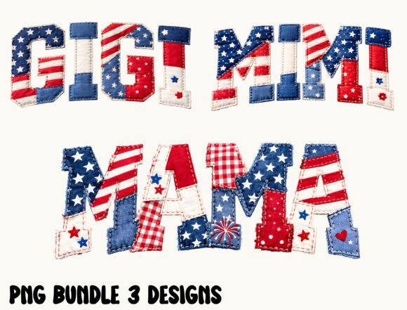Celebrate Family with Patriotic MAMA GIGI MIMI Designs