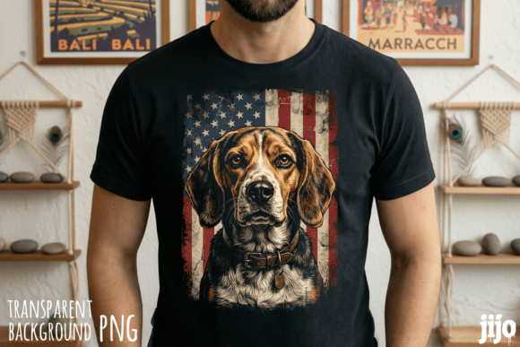 Celebrate with Style: The Ultimate Beagle Patriotic Flag PNG