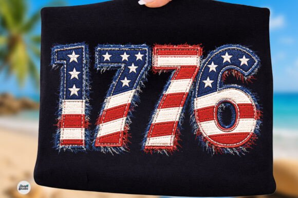 Faux Patchwork 1776 USA Flag: A Modern Patriotic Design