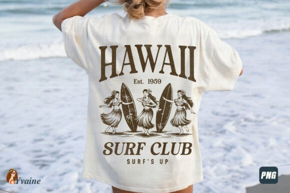 Hang Ten on Design: The Allure of Retro Hawaii Surf Club PNG