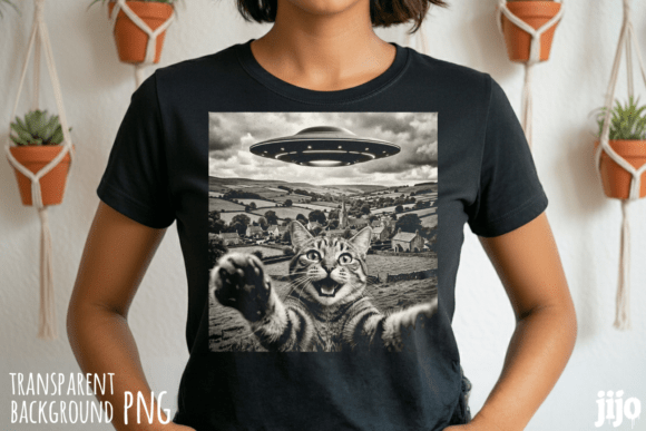Out of This World Designs: The Cat Alien UFO Funny PNG