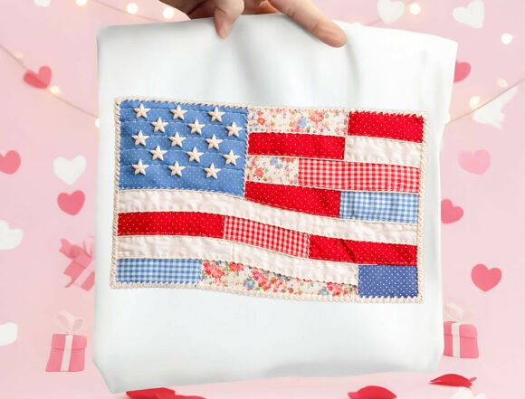 Patchwork American Flag PNG: A Handcrafted Design for Modern Projects