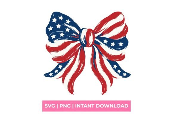 Patriotic American Flag Coquette Bow SVG: Crafting with Flair