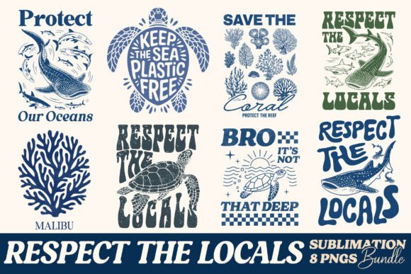 Retro Waves & Modern Messages: The Summer Ocean Conservation PNG Bundle
