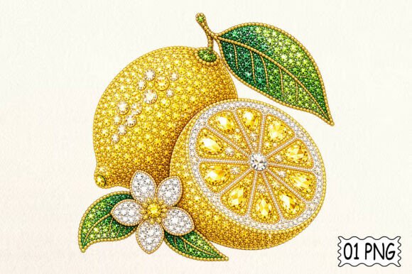 Sparkling Summer Style: The Rhinestone Lemon PNG for Creators